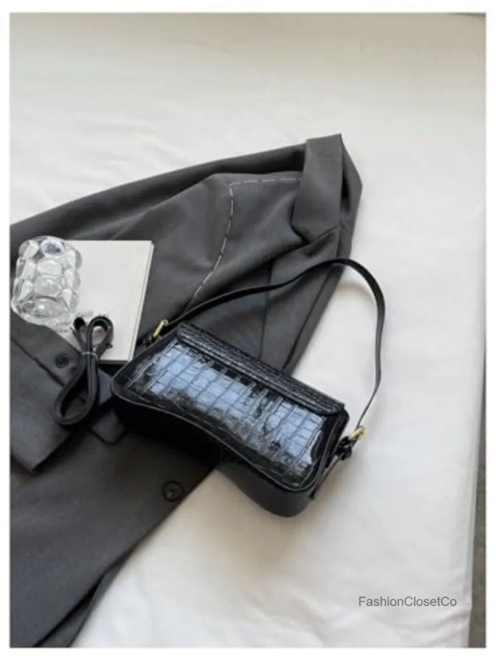 Faux Leather Hobo Crossbody Shoulder Bag Clutch Handbag Y2K Saddle Flap